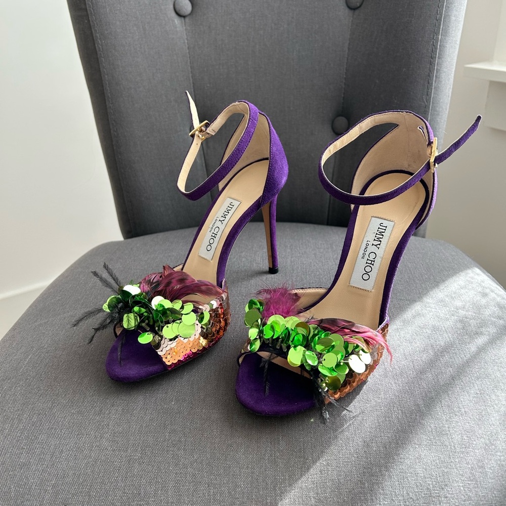 Jimmy Choo Purple Sequin Heels